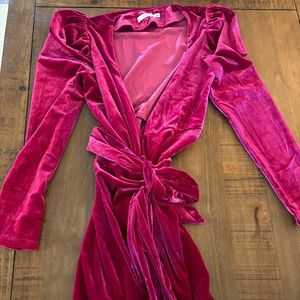 Women's Pink Velvet Vici Wrap Dress Size Small. - image 1